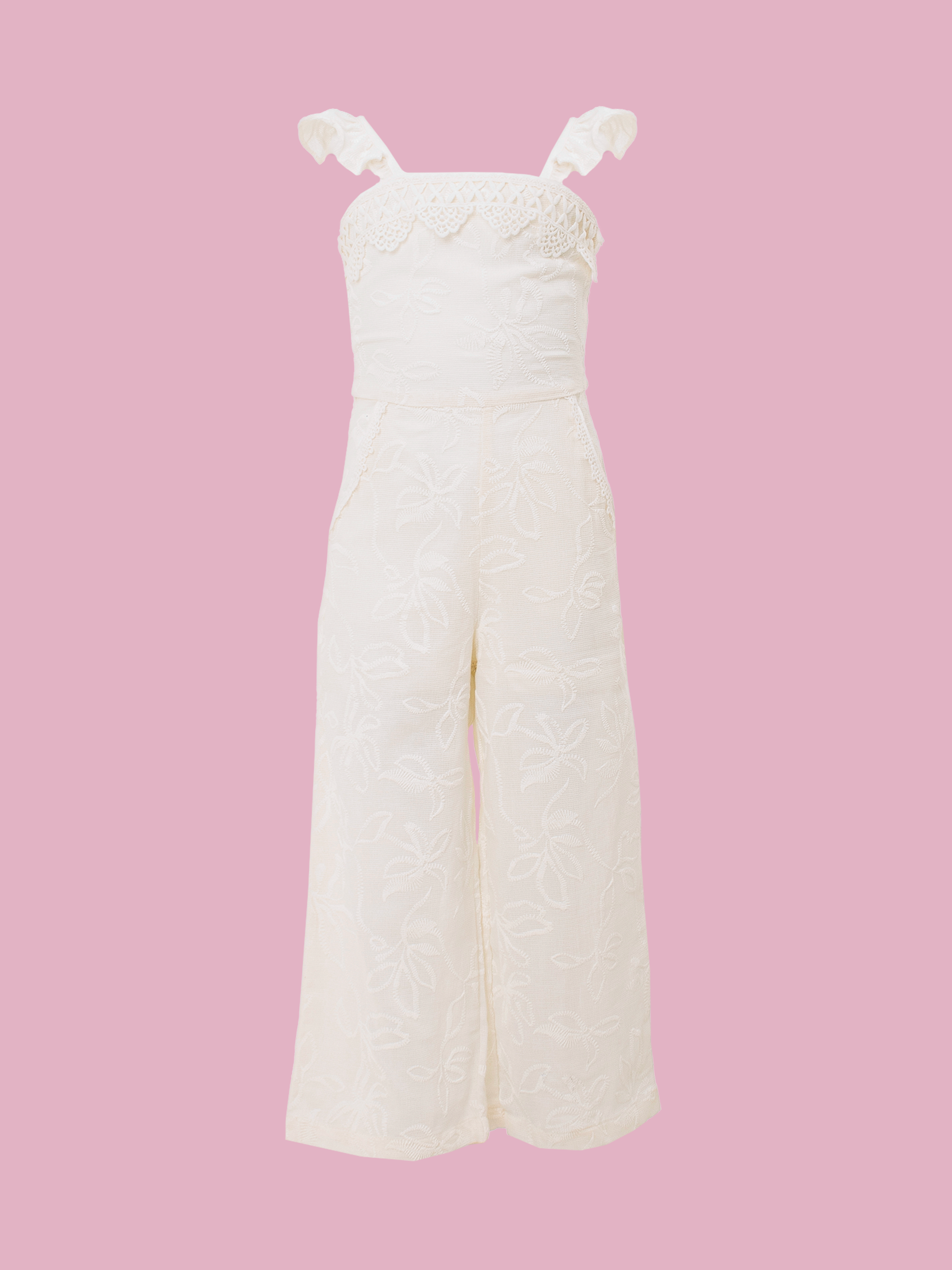 Jumpsuits para niñas con arandelas en tirantas y estilo cómodo para eventos