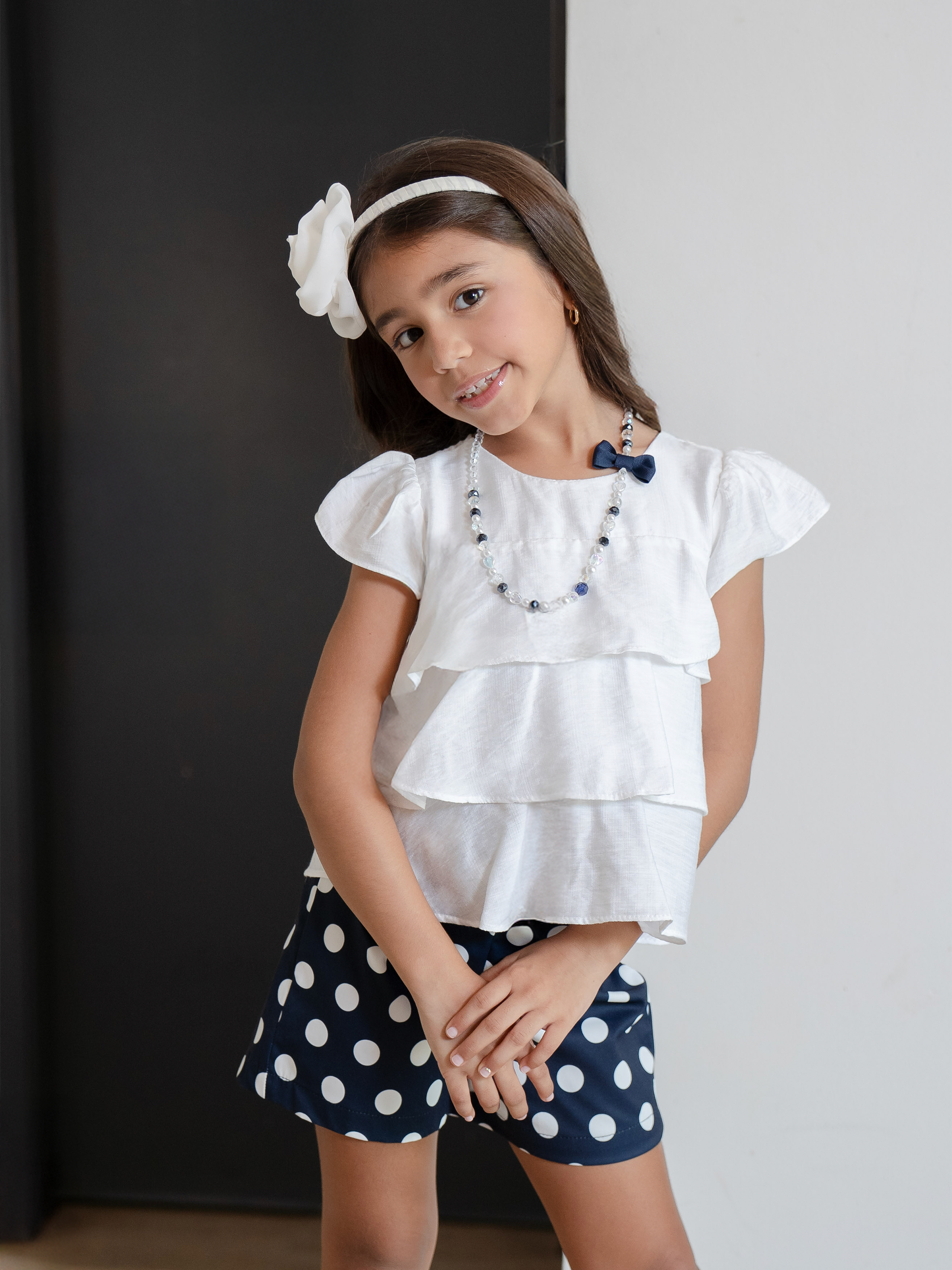 Conjuntos ropa para niñas con falda campana y diseño espina de pescado