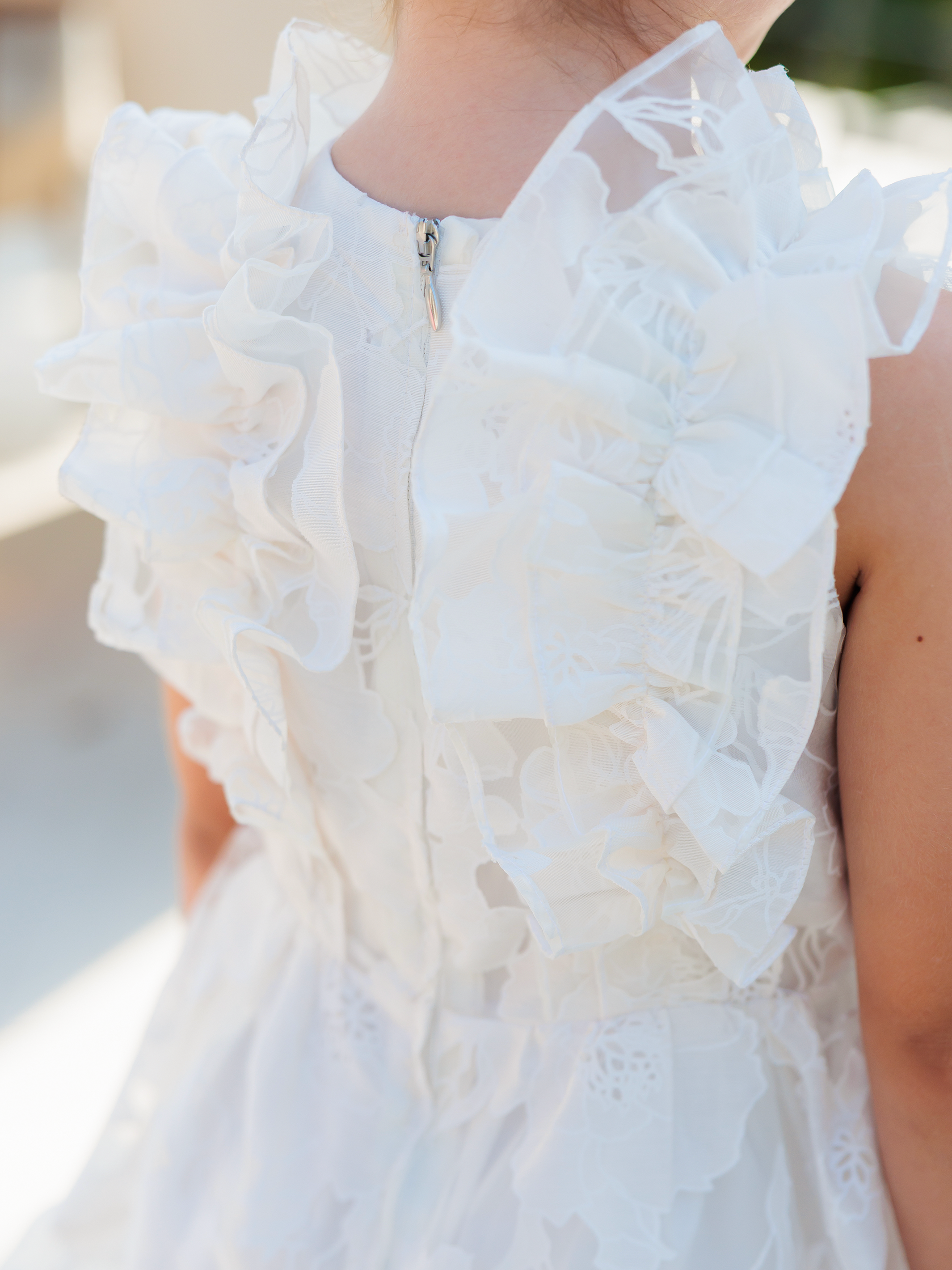 vestidos modernos de niña con arandela fruncida