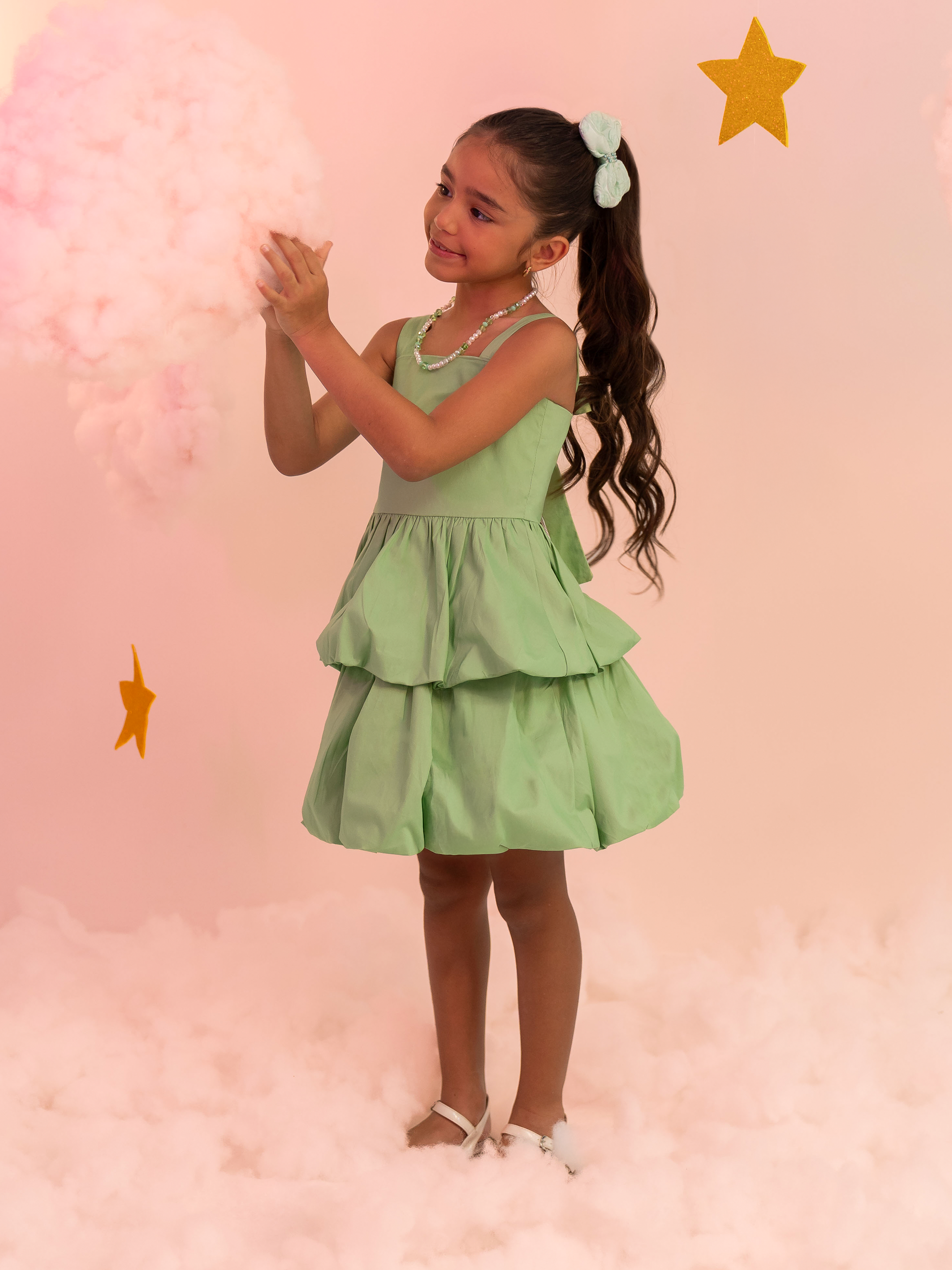 vestido de niña en popelina con tirantas graduables