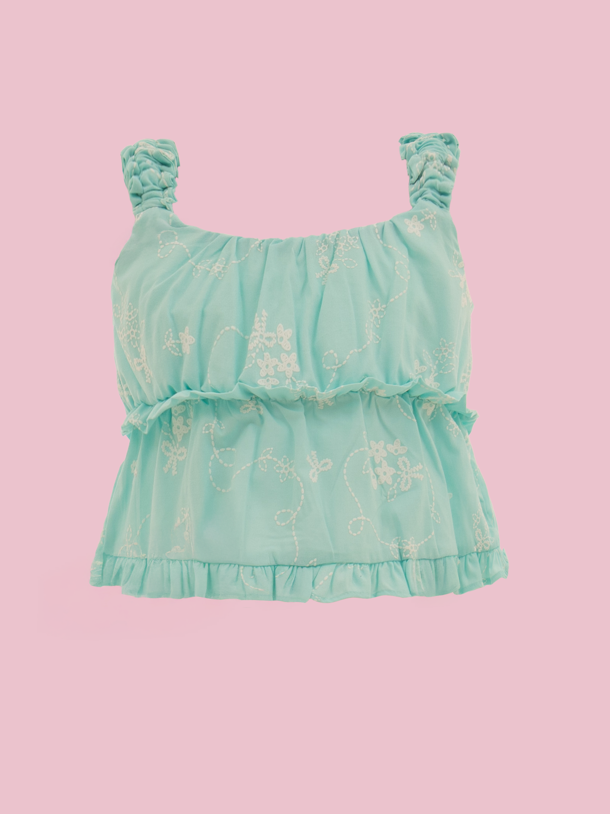 blusa para niñas con tirantas fruncidas