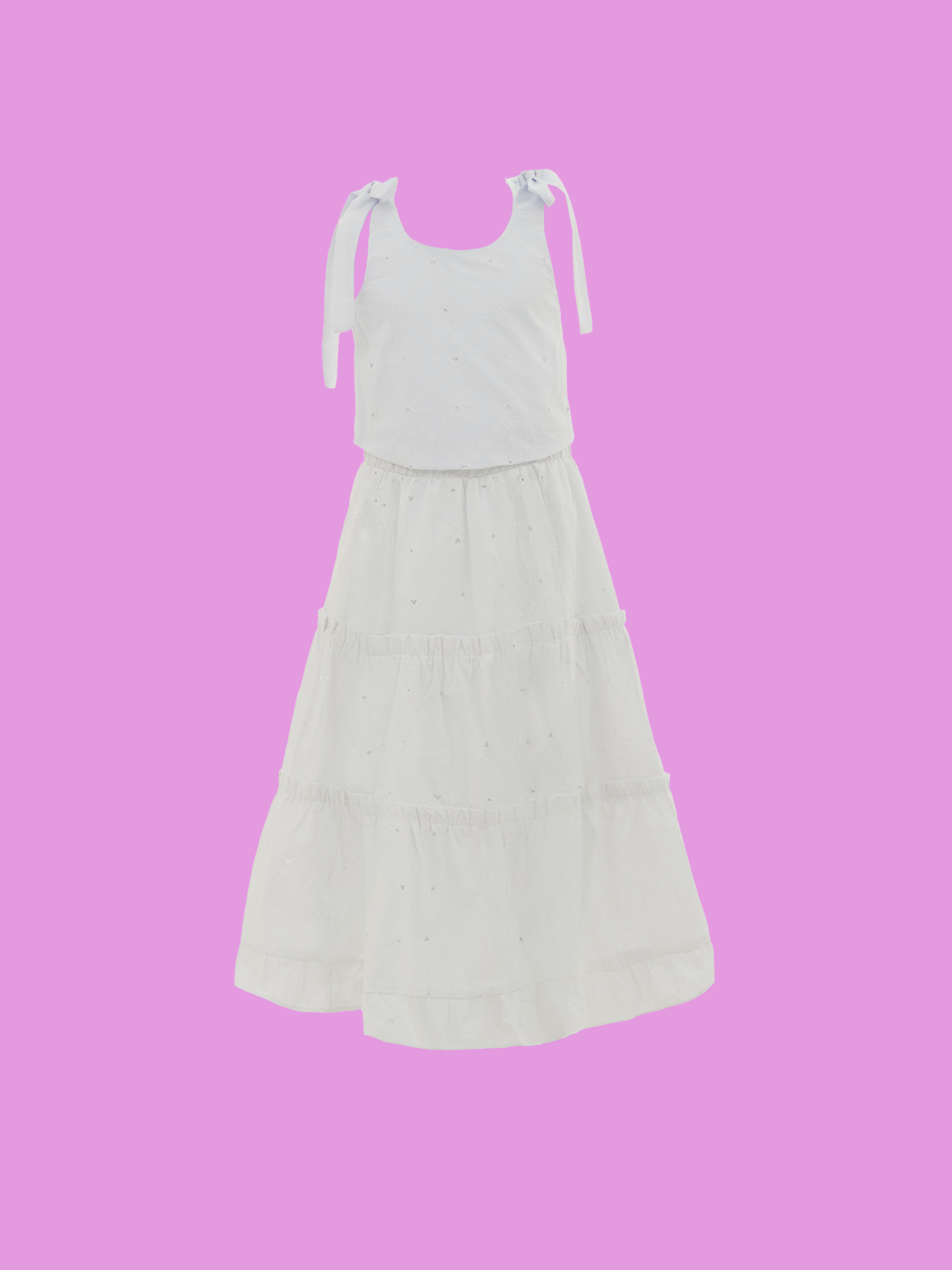 Conjuntos de ropa para niñas de moda con falda de vuelo y blusa ajustada