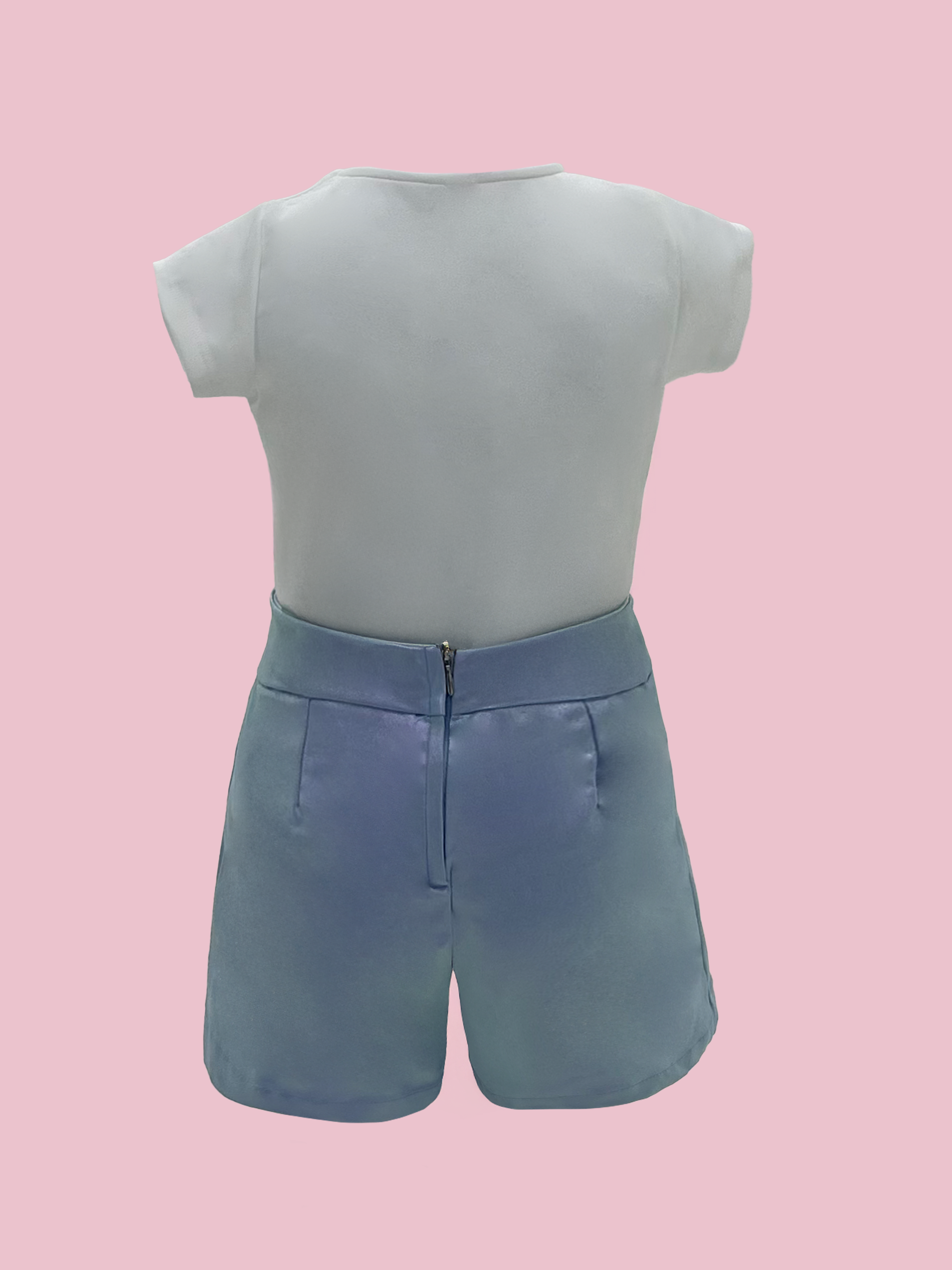 Conjunto de ropa para niñas con falda short y blusa manga corta