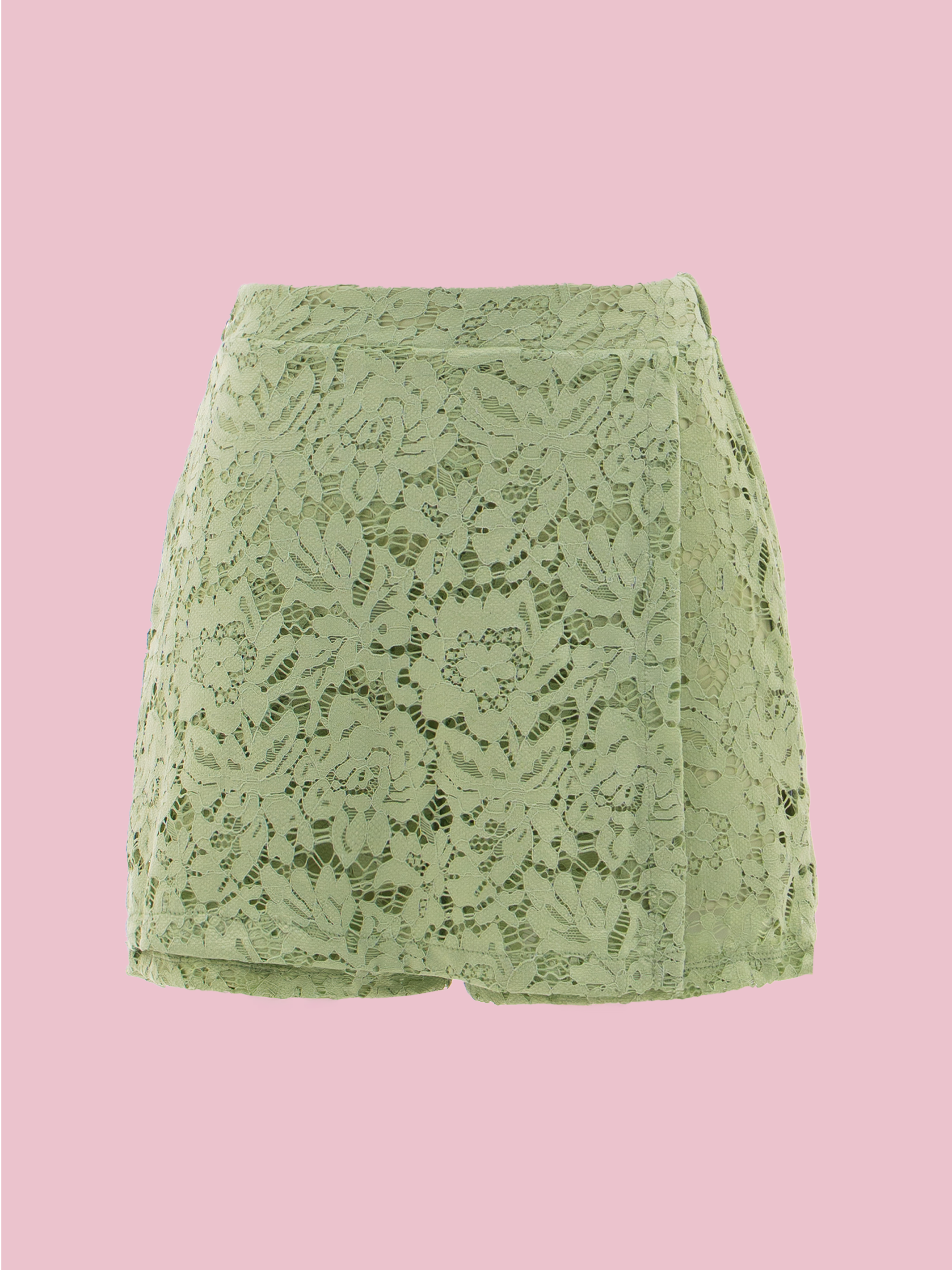 Falda short juvenil en blonda con cintura elástica