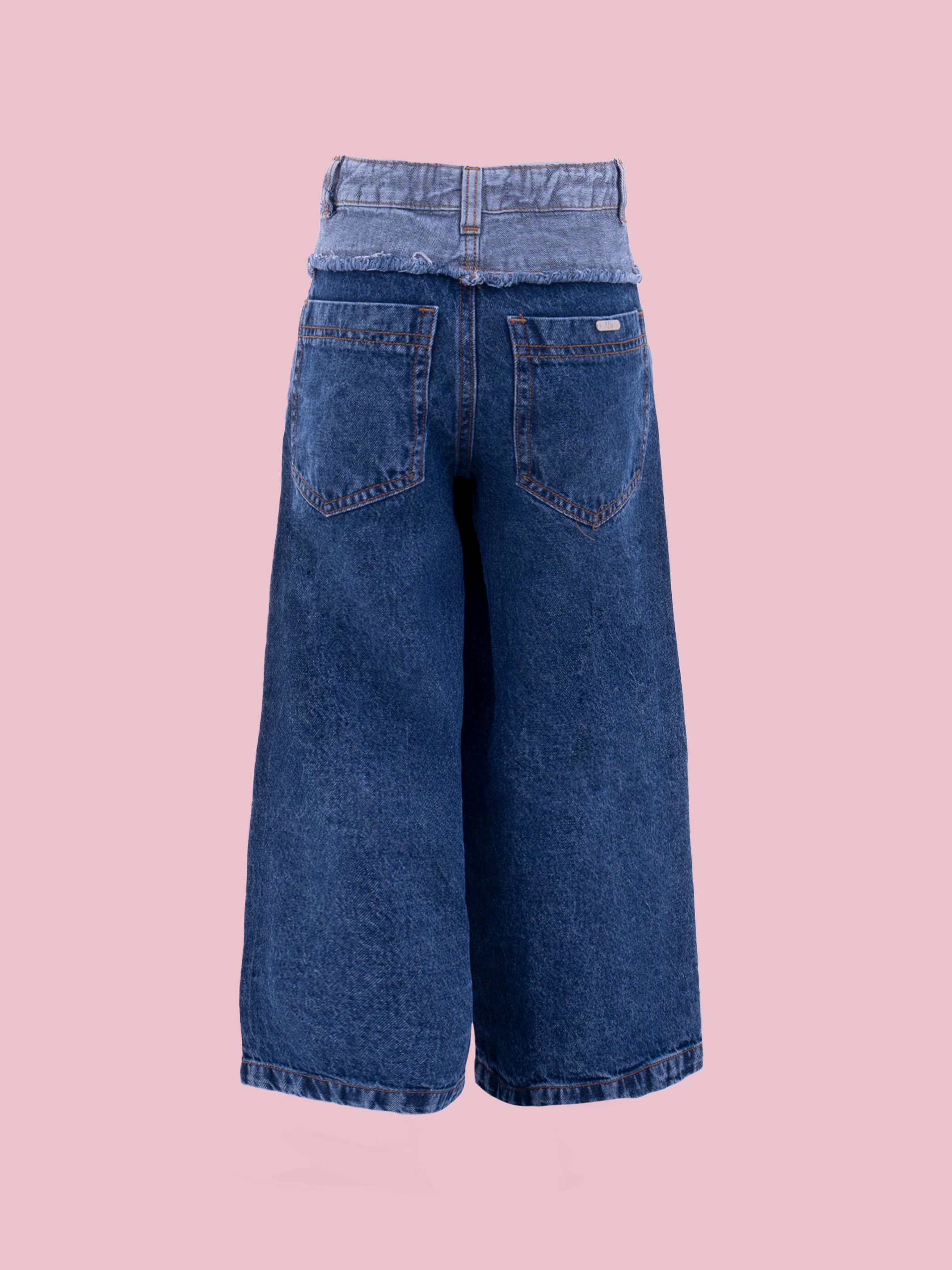 Pantalones en jeans para niñas con flecos decorativos