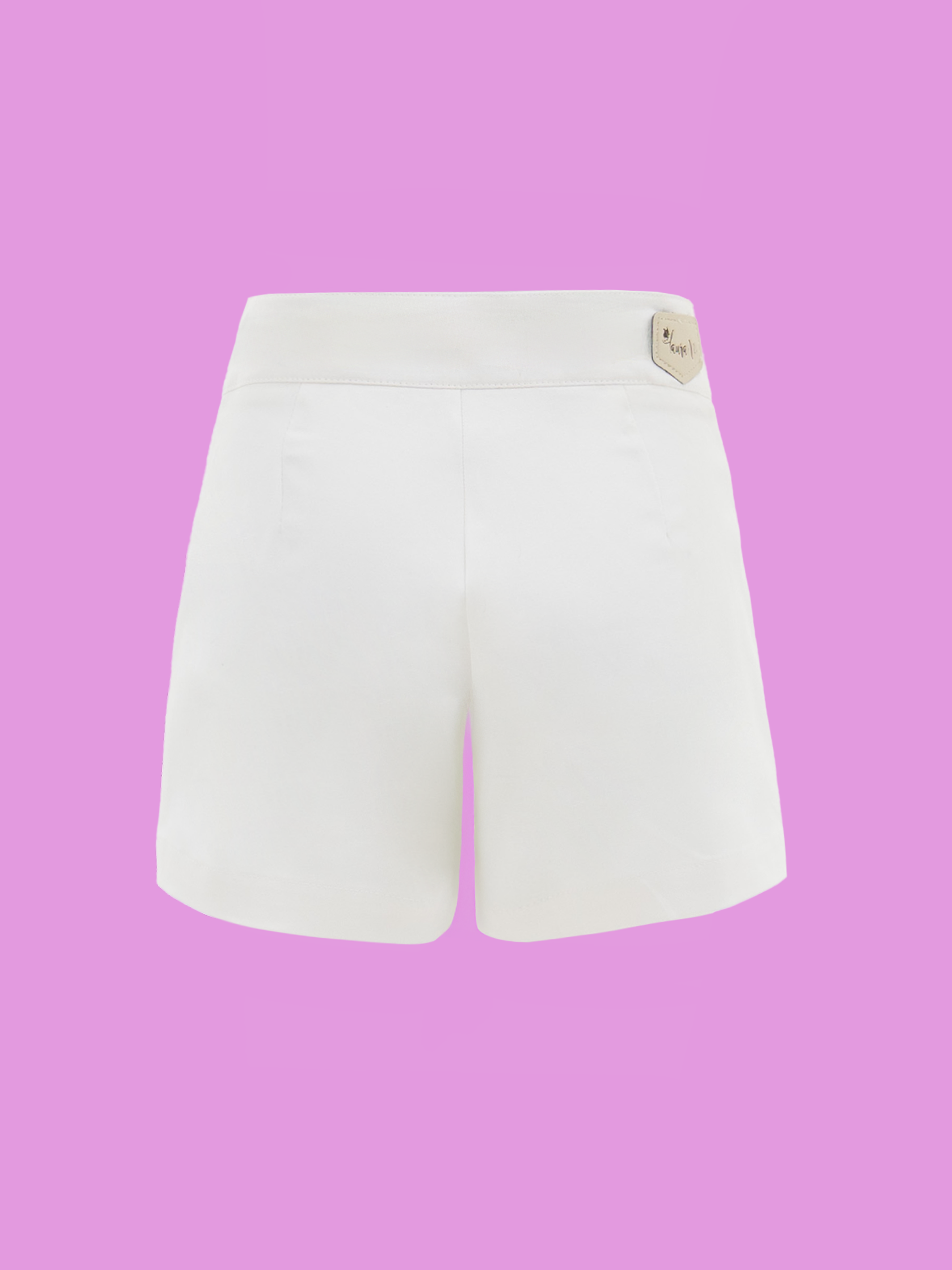 shorts elegantes para niñas con botonadura frontal