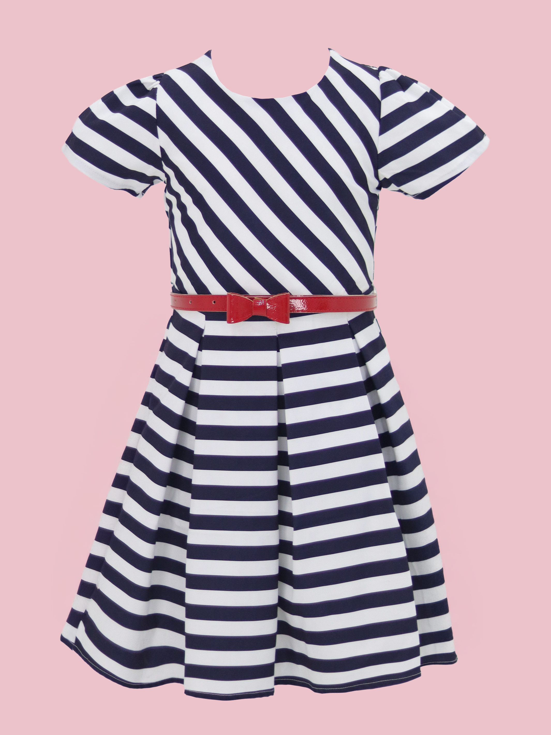 vestido de niña en dril sublimado con rayas