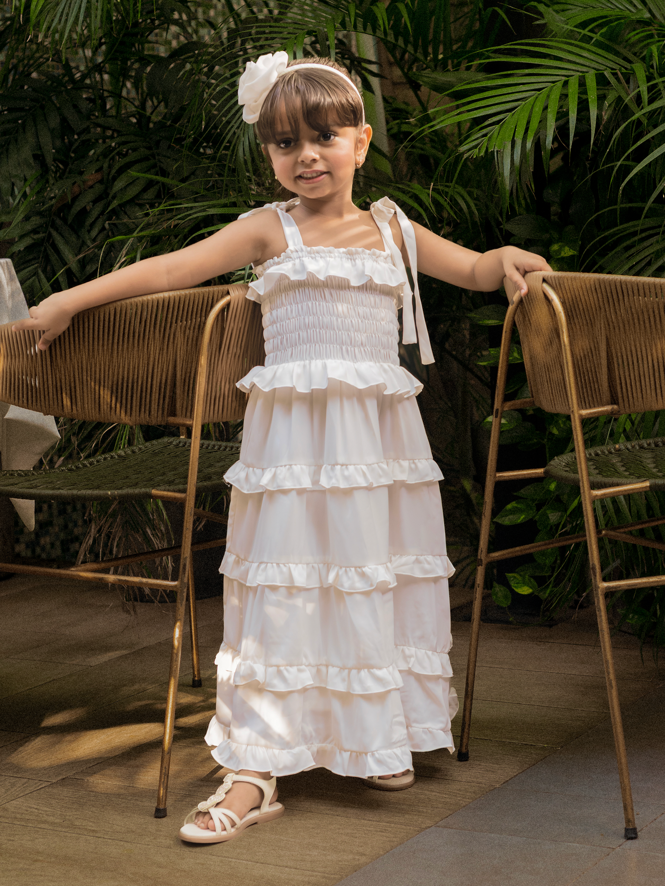 vestido de niña Manuela en seda resortada