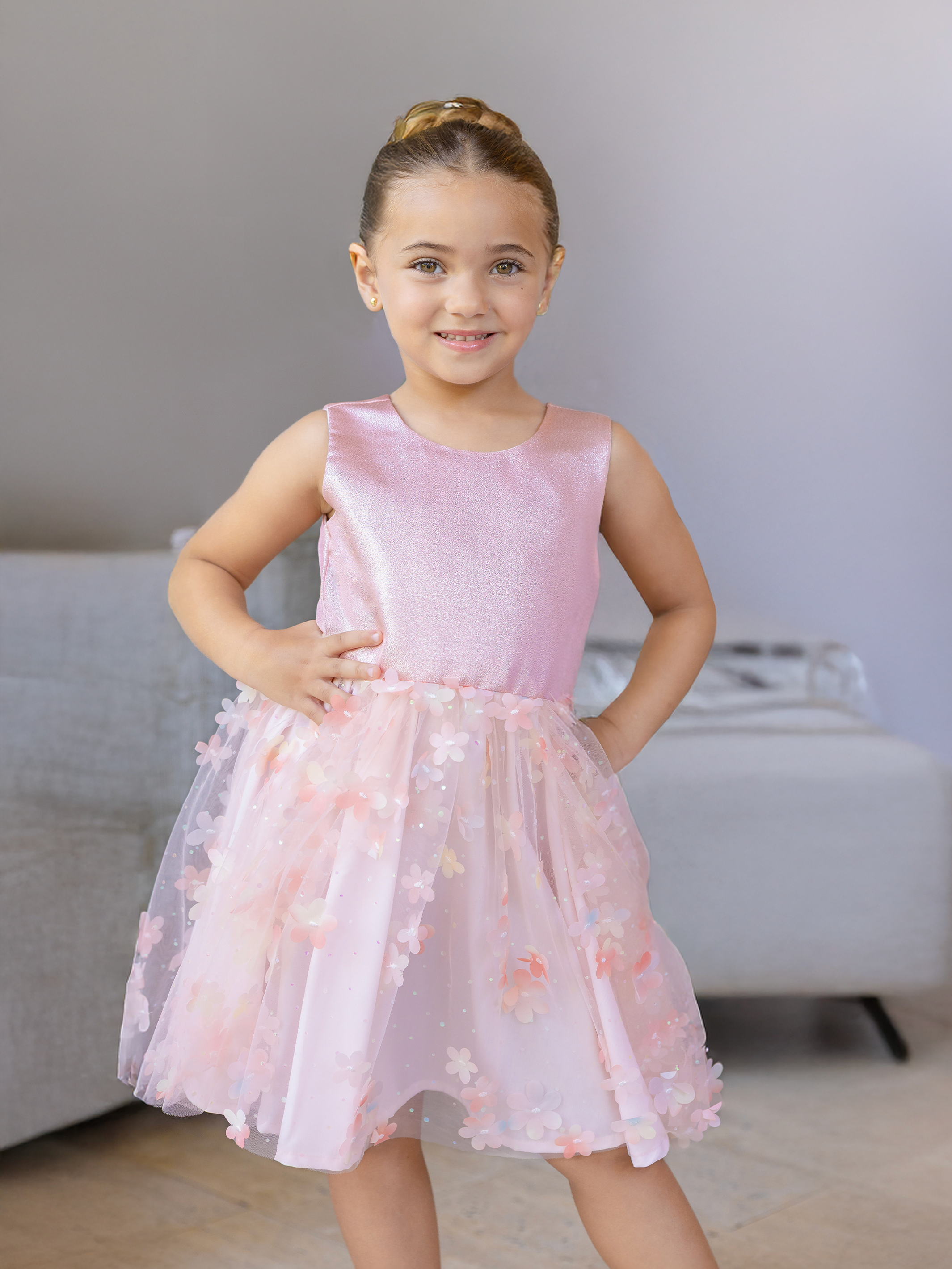 vestido de niña en tull sin mangas