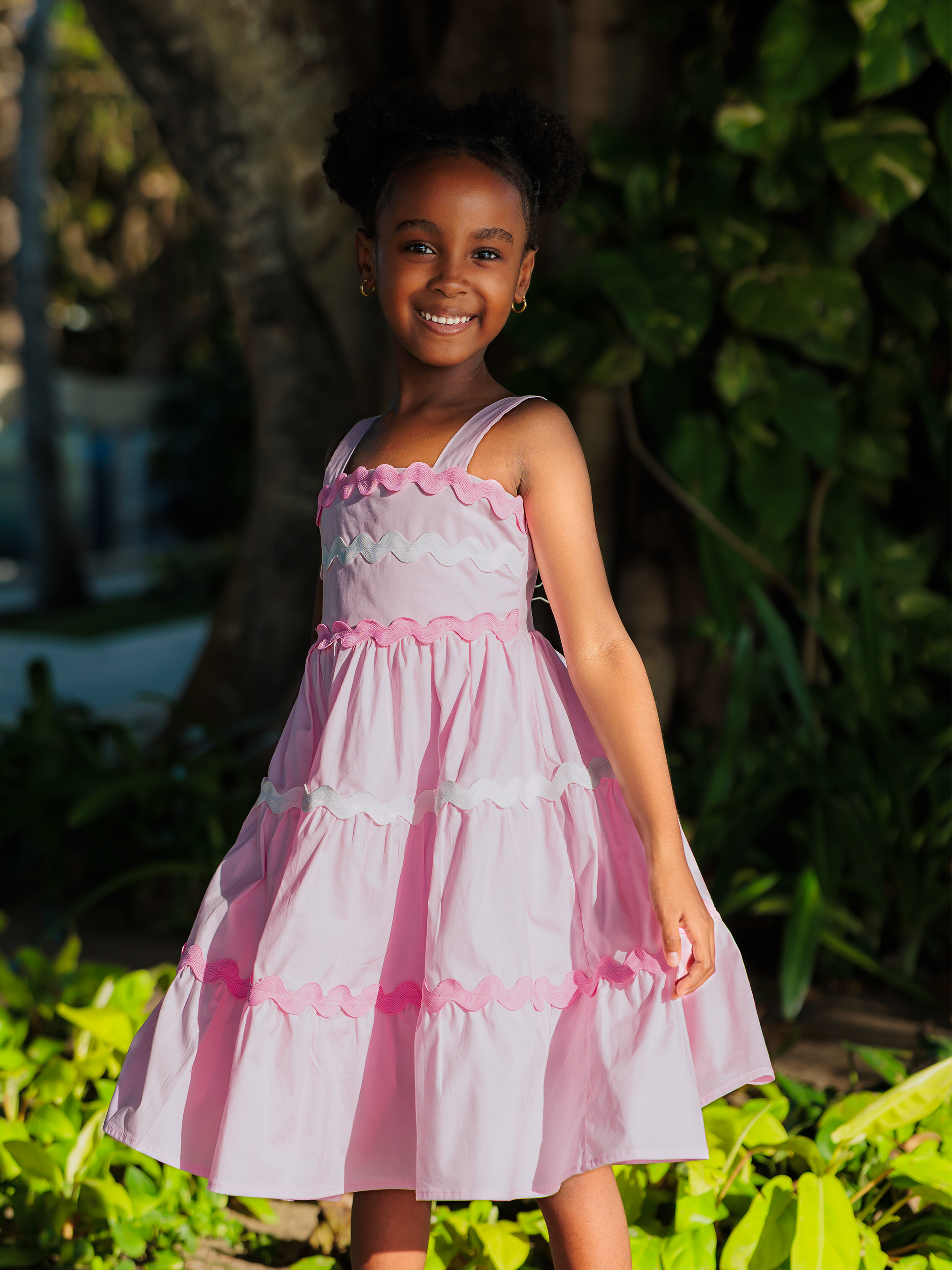 vestido de niña en popelina con tirantas