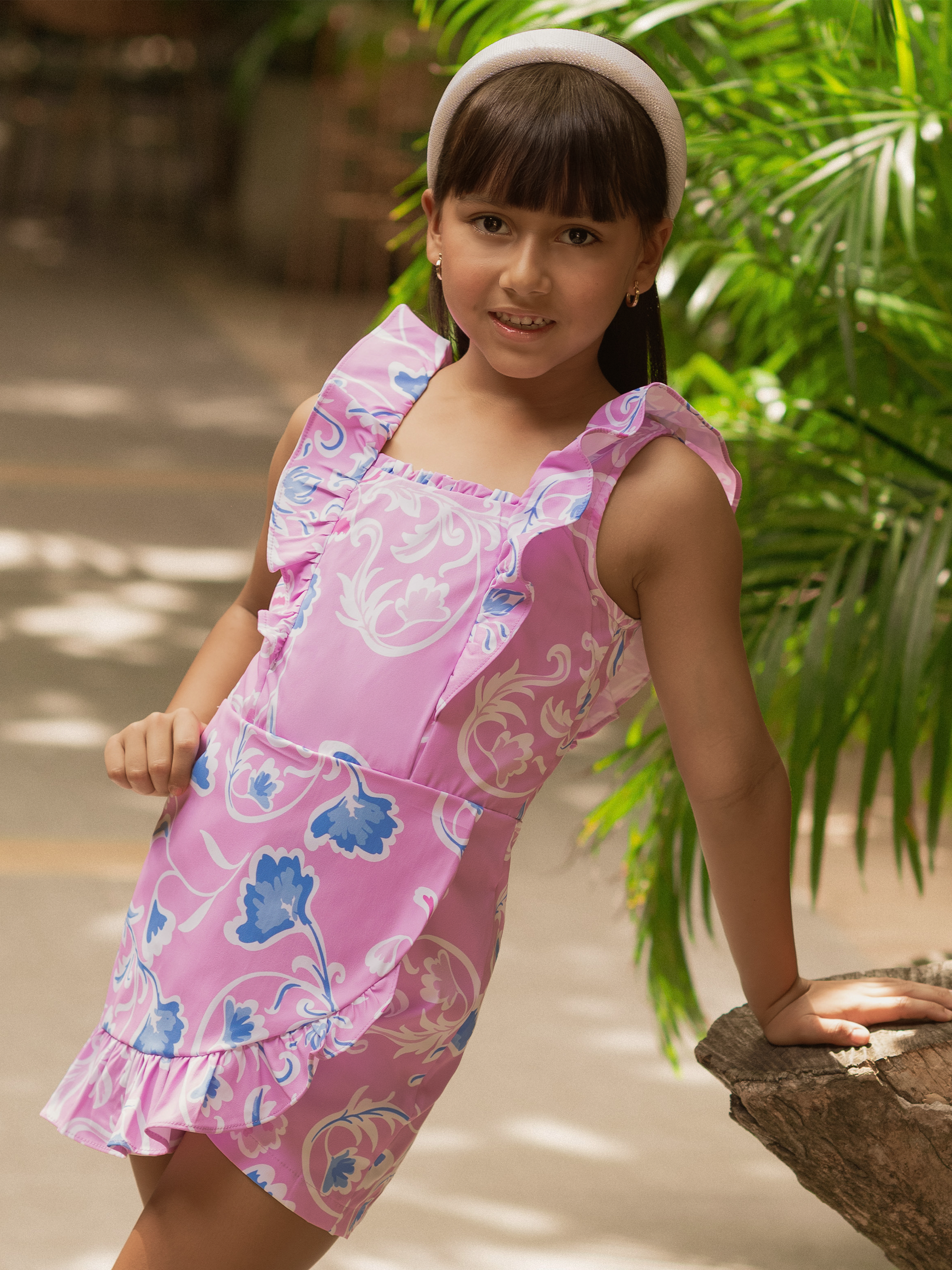 Enterizos para niñas estampados con arandelas
