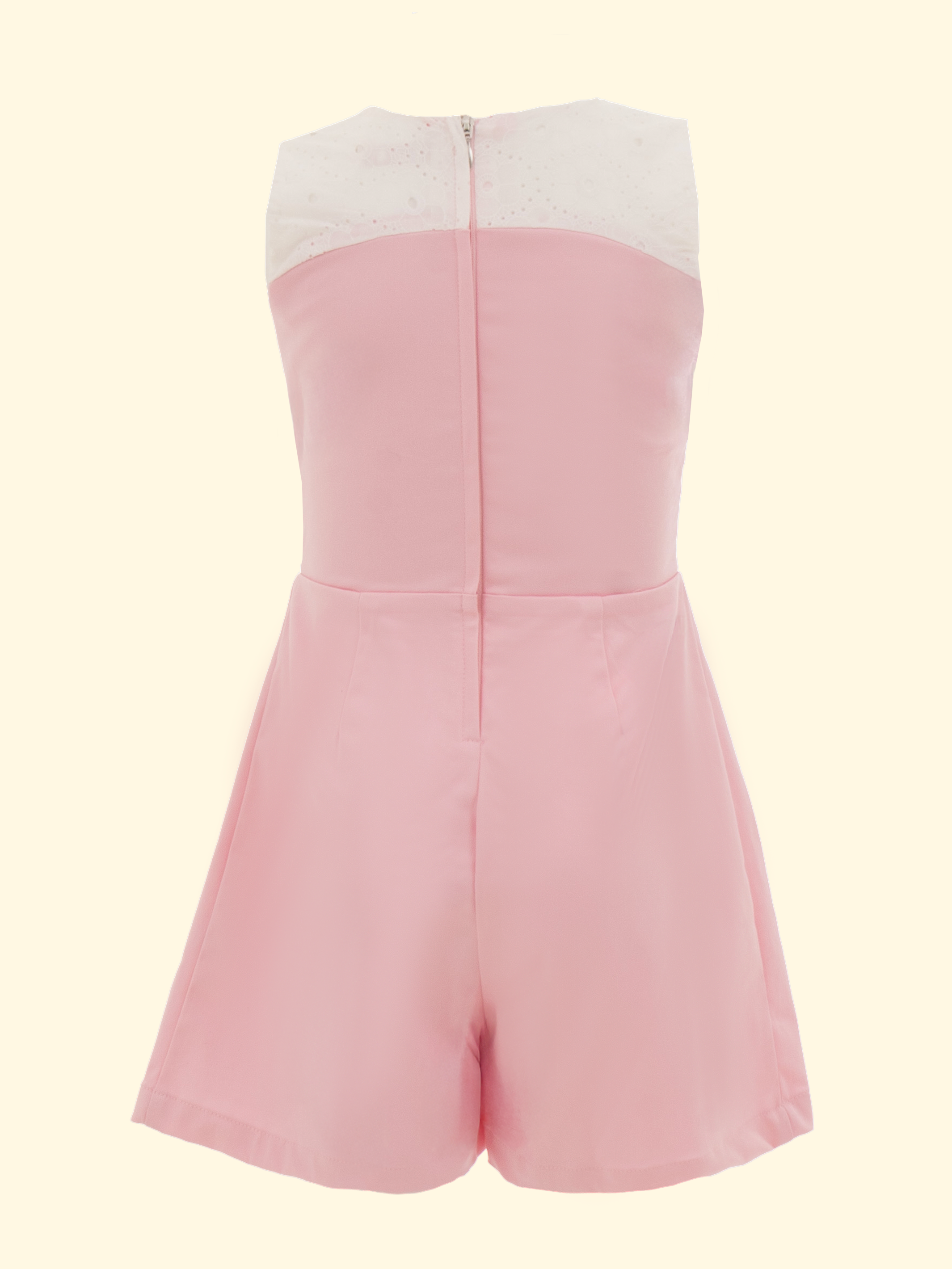 Jumpsuits para niñas con pliegues frontales y detalle estampado