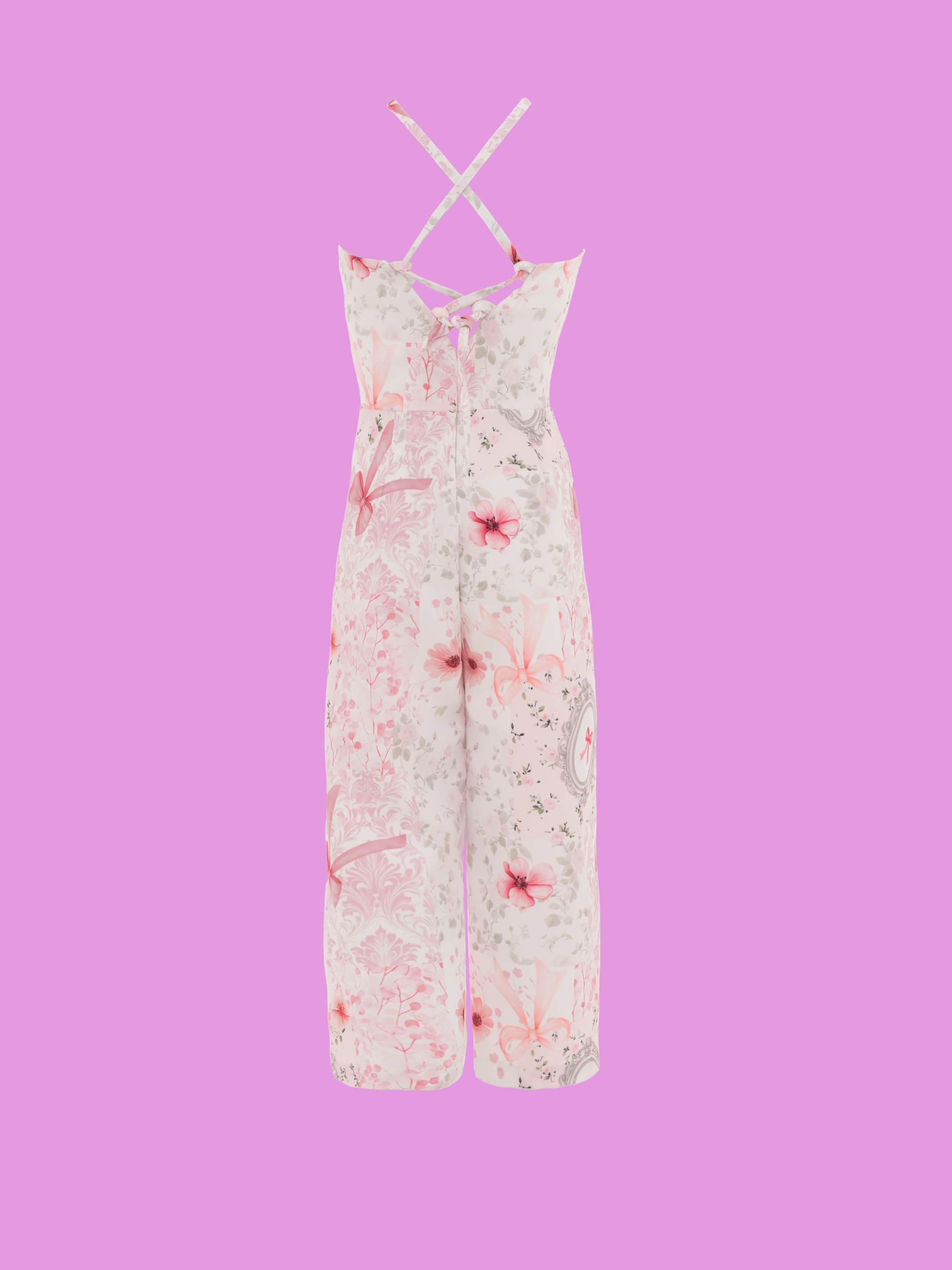 Jumpsuits para niñas en dril sublimado con cuello halter y estilo fresco para looks infantiles especiales