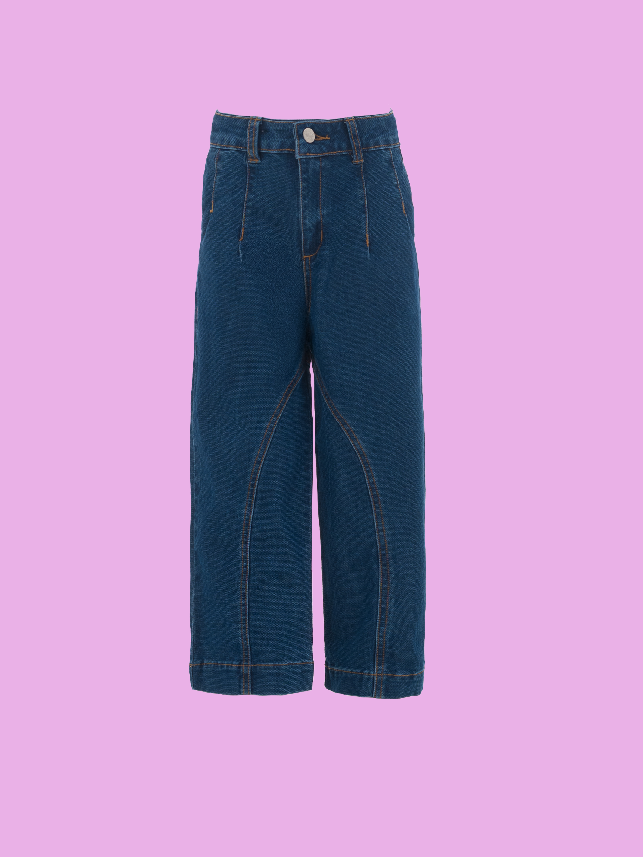 Jeans para niñas en índigo con bota amplia