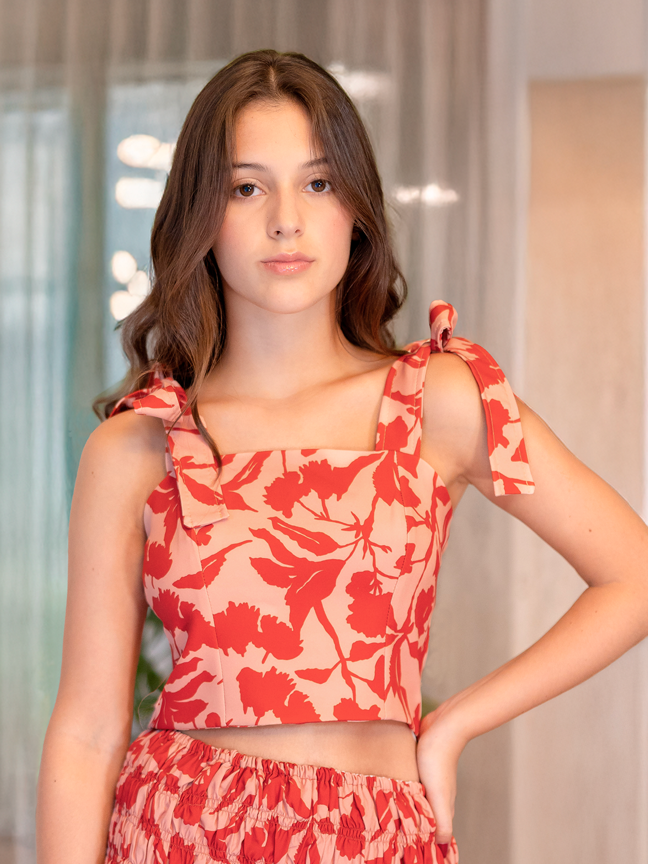 blusas juveniles de moda en dril sublimado con cortes